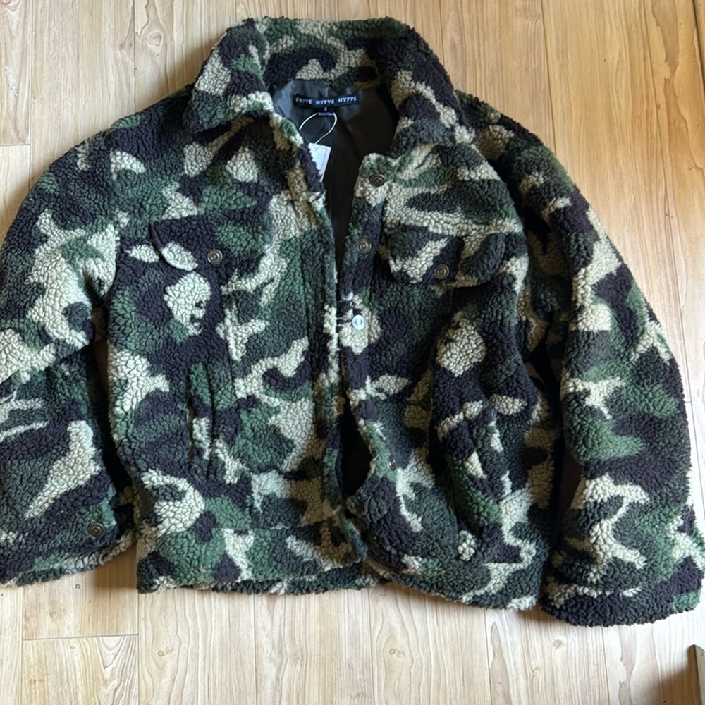 Fashion Nova Jane Camo Sherpa Jacket